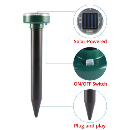 EcoGuard Solar-Powered Ultrasonic Pest Repeller [4-Pack]