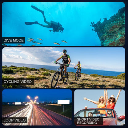 4K WiFi Action Camera 1080P/30FPS, 2.0" Screen, Waterproof, Underwater and Helmet Mount Sports Camera