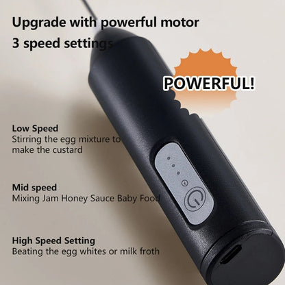 MINI USB Rechargeable Milk Frother – 3-Speed Electric Foam Maker