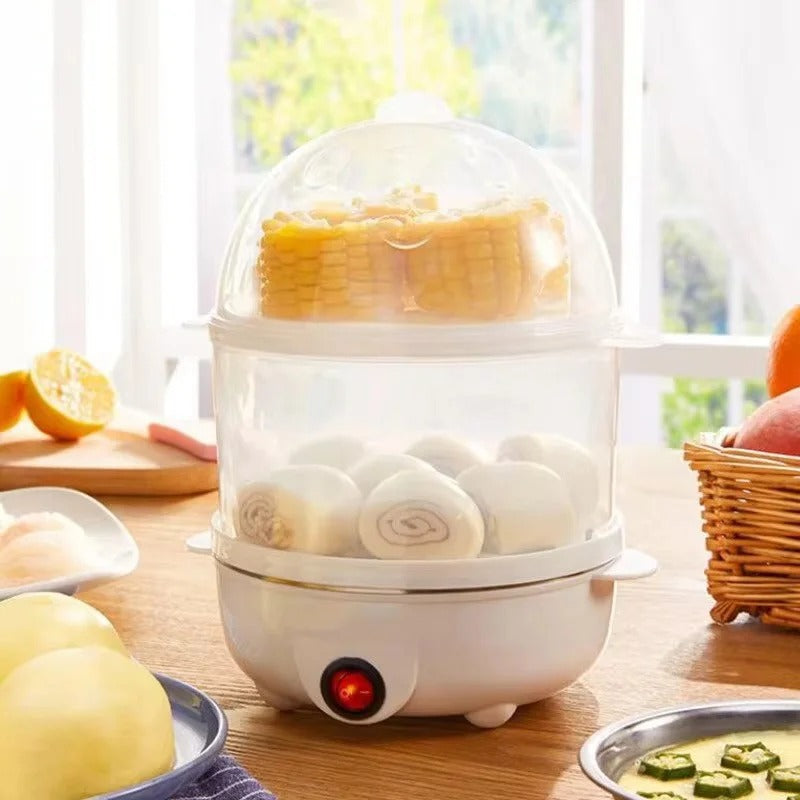 Multifunctional Electric Egg Boiler – Double Layer Steamer & Poacher
