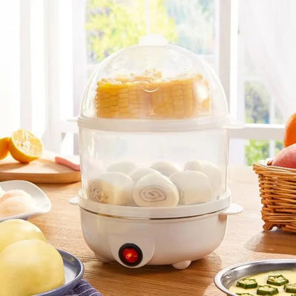 Multifunctional Electric Egg Boiler – Double Layer Steamer & Poacher