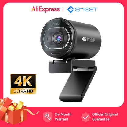 4K Streaming Webcam – 1080P 60FPS USB Camera with Autofocus & Dual Mics