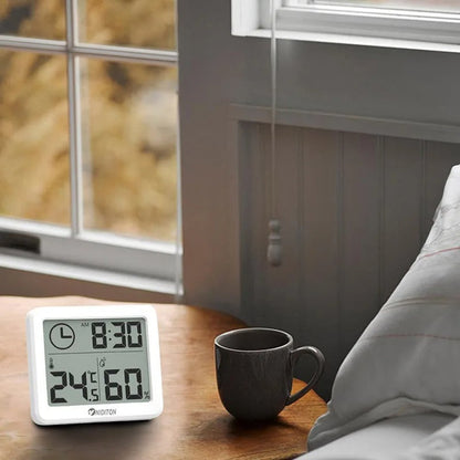 Digital Desk & Wall Clock with Temperature & Humidity Display