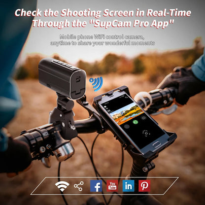 5K Helmet Action Camera – WiFi Sport DV with LED & Anti-Shake for Bike & Motorcycle