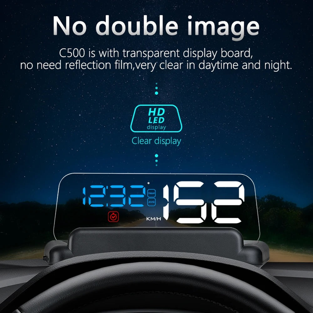 Newest C500 OBD2 Car HUD Digital Display – Water Temperature, Speed, Turbo, RPM Gauge, GPS Smart On-board Computer, T900 Head-Up Meter