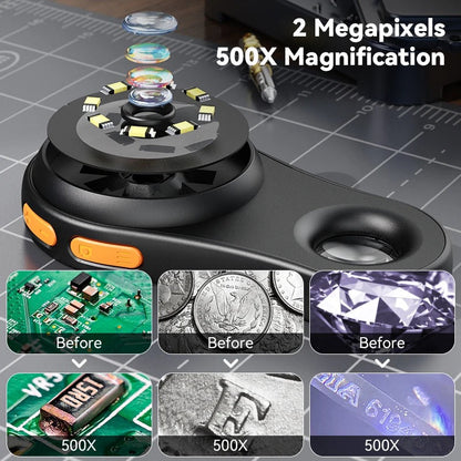 2.0-Inch 500X Digital Microscope – 1080P Video Magnifier