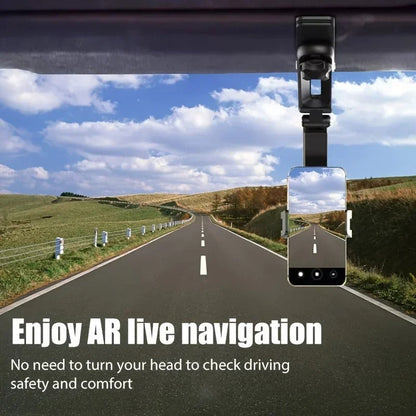 360° Rotating Rearview Mirror Phone Holder – Multifunction Car Phone Carrier