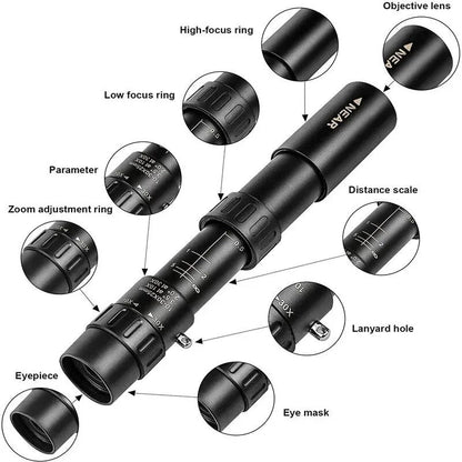 10–300x40 Zoom Monocular Telescope – HD Long-Range