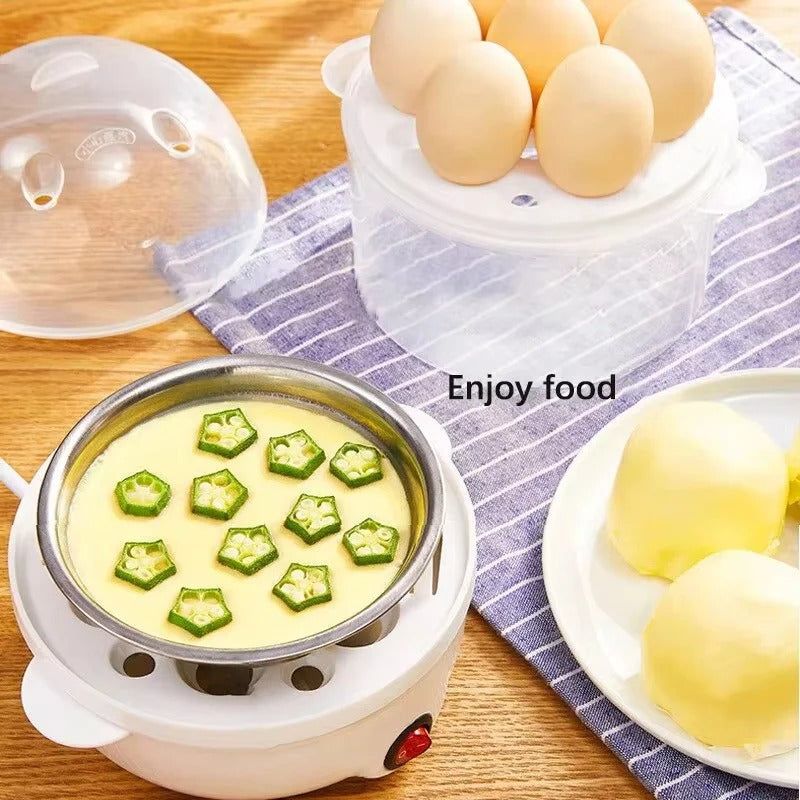Multifunctional Electric Egg Boiler – Double Layer Steamer & Poacher