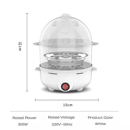 Multifunctional Electric Egg Boiler – Double Layer Steamer & Poacher