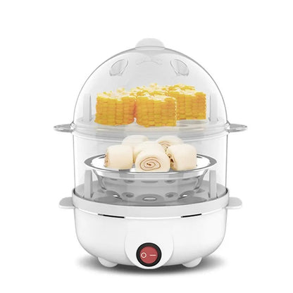 Multifunctional Electric Egg Boiler – Double Layer Steamer & Poacher