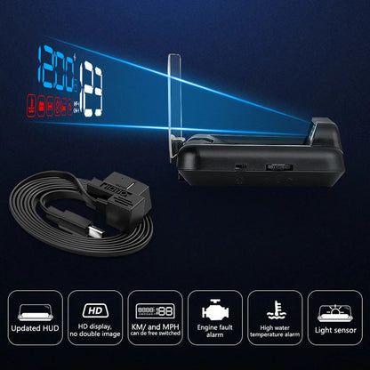 Newest C500 OBD2 Car HUD Digital Display – Water Temperature, Speed, Turbo, RPM Gauge, GPS Smart On-board Computer, T900 Head-Up Meter