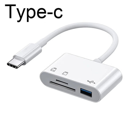 3-in-1 Type-C Micro Adapter & Memory Card Reader - USB-C TF, CF, SD